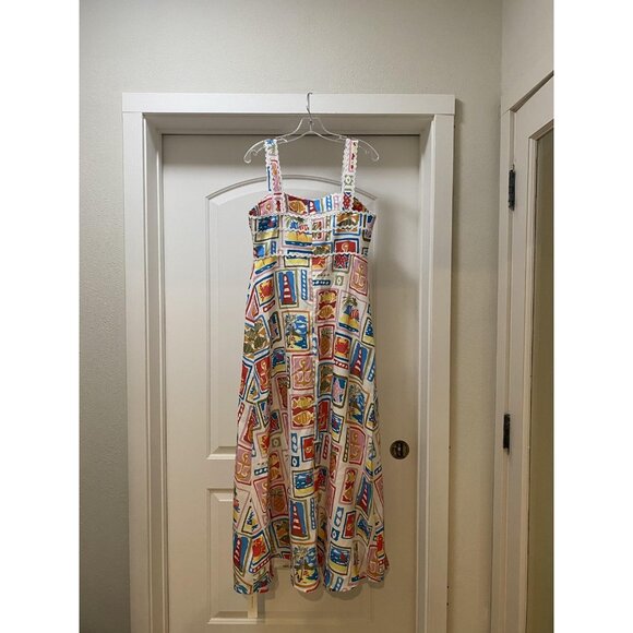 Commense Dress Womens Large Multicolor Nautical Tropical Print Maxi Sundress - Picture 5 of 5